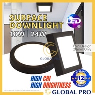 BLACK LED Surface Downlight Down Light LED Ceiling Light Surface Mounted Downlight Lampu LED Siling 