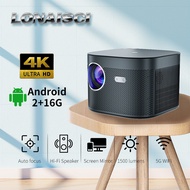 [Auto focus/keystone]Projector with WiFi and Bluetooth Android 10.0  Native 1080P Ultra HD 4K Supported Portable Projector for Home Theater Video Projector Beamer