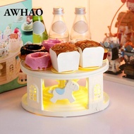 AWHAO Revolving Carousel Cupcake Holder Display Holder Pastries Dessert Pastries