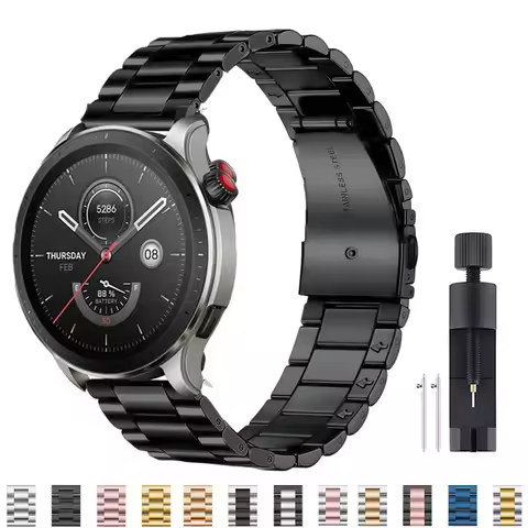 Metal Strap For Amazfit GTR 4 Luxury Stainless Steel Band Strap For Huami Amazfit GTR 3/GTR 3 Pro Co