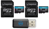 Kingston Canvas Go Plus 64GB V30 A2 MicroSDXC (2 Pack) Memory Cards for Drone Works with DJI Mini 3 