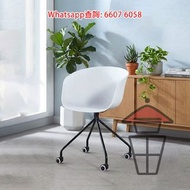 CH09-A [硬座光面] 時尚滑輪餐椅  電腦櫈/辦公椅 Trendy Eames Computer Chair 四輪鋼腳 硬座光面/半軟包座墊