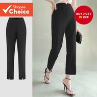 Women Elegant Plain Zipper Pant L128ED777