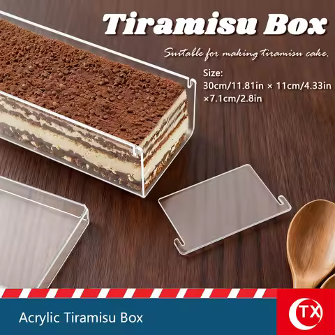 Acrylic Tiramisu Box – Transparent Dessert Mold for Cake, Pastry & Mousse | Food-Grade Reusable Baki