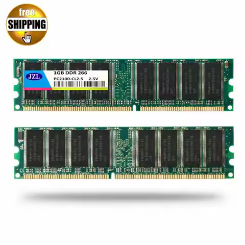JZL Memoria PC-2100 DDR 266MHz / PC2100 DDR266 / DDR1 266 MHz DDR266MHz 1GB LC2.5 184PIN Non-ECC 2.5