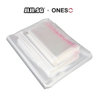 (JIJI SG x ONES) EBERLY Self Adhesive OPP Transparent Bag/100pcs - Plastic / with Seal / Organizer