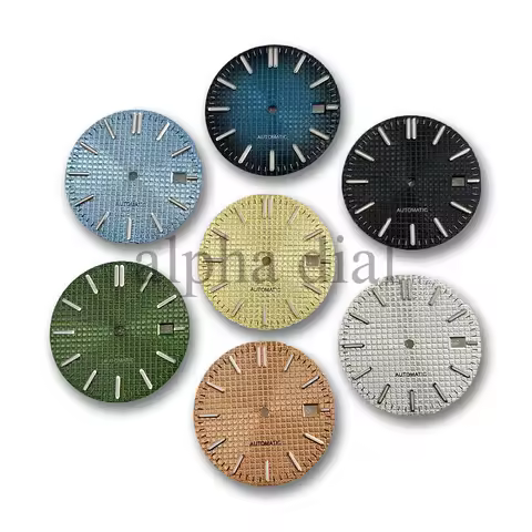 31.8mm No Logo Waffle Texture Dial Suitable For AP Royal Oak Seiko NH35/36/4R/6R/7S Automatic Moveme