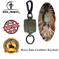 Heavy Duty Carabiner Retractable Keychain, Retractable ID Badge Reel with Belt Clip, Tactical Retractable Badge Holder with 26 Inches Cord, 10 oz Retraction, 1-Pack