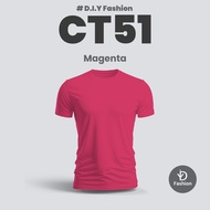 OREN SPORT 100% Cotton Plain T-shirt - Magenta (Unisex) CT51