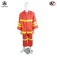 ชุดดับเพลิง (เสื้อ+กางเกง) มีสายเอี๊ยม สีส้ม โรงงานผลิตชุดดับเพลิง ส่งไว | รับประกัน | คุณภาพสูง | B