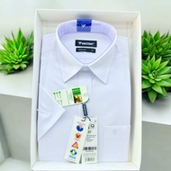 Áo sơ mi Việt Tiến trắng trơn form reguler vạt bầu chính hãng