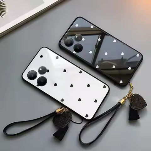 For Realme GT 6 T GT6 Small Love Heart Tempered Glass Shockproof Hard Cover for Realme GT 6T NEO 6 5