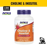 NOW Foods, Choline & Inositol, Nervous System Health, Vegan, 100 Veg Capsules