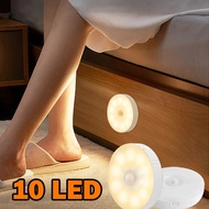 10 LED Human Induction Night Lamp PIR Motion Sensor Auto On/Off Corridor Bedroom Wardrobe Light Kitchen Under Cabinet Wall Light