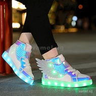 Wing Shoes Light Flashing Children Little Boys Girls Kids 2021 Sports Casual Fashion Child Sneakers 