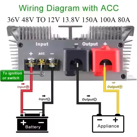 36V 48V TO 12V 13.8V 150A 100A 80A Golf Cart Voltage Reducer DC Buck Converter Step Down Converter W