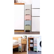 落地多層膠櫃桶 廚房置物架 落地多層塑料架子 夾縫冰箱收納櫃 Drawer Unit#0096