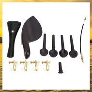 (HARB) A Natrual ebony wood 4/4 violin accessories Set of 4PCS Pegs chinrest Chin Rest End Pin4PCS F