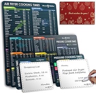Air Fryer Magnetic Cheat Sheet Set and Instant Pot Cheat Sheet Magnet Set (2 Sets of 6 Pcs), Cooking Times Chart Magnet Sets - Instant Pot Accessories - Air Fryer Accessories-Black…