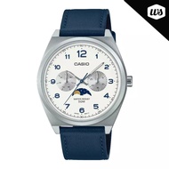 [Watchspree] Casio Men's Analog Blue Leather Strap Watch MTPM300L-7A MTP-M300L-7A