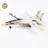 NBBY 1:72 Scale F-14 Tomcat Fighter Jet Model - White & Black ABS Plastic Aircraft With Detailed Des