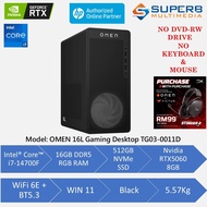 HP OMEN 16L TG03-0011D Gaming Desktop PC Black Metal (i7 14700F , 16GB, 512GB SSD, RTX 5060 8GB, W11