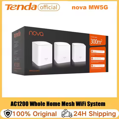 Tenda MW5G Nova Mesh WiFi System 2.4&5Ghz Dual-Band AC1200 Whole Home Gigabit Network Router Extende