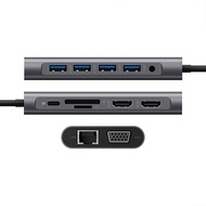 เคส USB Type-C Docking Station Hub 12-in-1 จอแบน 2 จอ 4K HDMI/USB3 สำหรับ Apple MacBook pro 2018 201