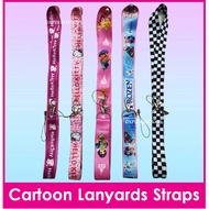 Cartoon Lanyard Strap for Ezlink ID Card Holders / Hello Kitty Princess Ariel Belle Frozen Elsa Black Checkers