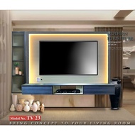 TSB Series 7ft TV Cabinet 1 Door 1/Drawer/Side Cabinet/LED Lights with Solid Wall / Kabinet TV / Almari TV - TSB-TV23