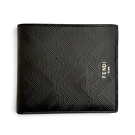 全新未使用商品 △ FENDI 7M0169AJF4F19KP Fendi Shadow 小牛皮 Logo 迷你皮夾/對折錢包/黑色義大利製造 女士款 附防塵袋