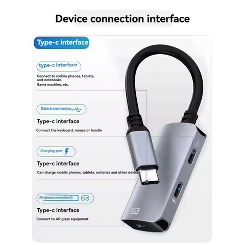 USB-C To C Converter For XREAL Nreal,Switch,Stemdeck,Thunderbird Air Plus,Huawei Vision AR Glass Typ
