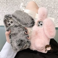 Fall Winter Furry Bunny Phone Case For Samsung Galaxy F62 M62 F06 M06 M32 F22 F14 A71 A70 A70S A70E 