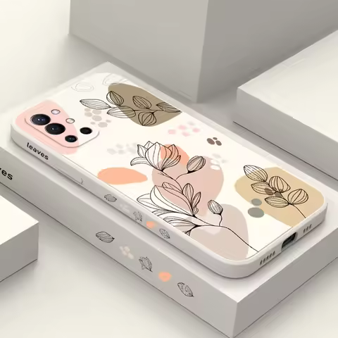 Abstract Plants Phone Case For Oneplus 12 12R 11 11R 10 10R 9R 9RT 9 8T 8 7 7T Pro 5G Liquid Silicon