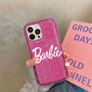 Photo Frame Airbag case Cartoon Barbie English for iPhone 11 13 14 7 8 Plus 12 13Pro Max X XS Max 7 8 SE 2020 Soft Cover