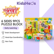 6 Sided 3D Puzzle Blocks 9 Pieces interactive Games Montessori Early Learning Toy