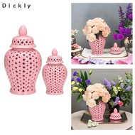 Dickly Ceramic Ginger Jar Ceramic Vase Decoration Storage Jar Vase Decorative Vase for Bedroom