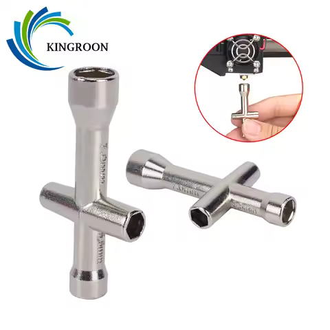 KINGROON 3D Printer Nozzle Tool 4in1 M2 M2.5 M3 M4 Screw Nut Hexagonal Cross Wrench For E3D V6 MK8 N