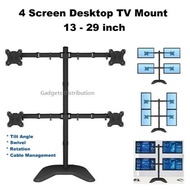 SM-2R-T048 w/ Stand 13 to 29 Inch 4 Quad Screen TV Monitor Desk Stand Mount Bracket LDT12-T048 2997.