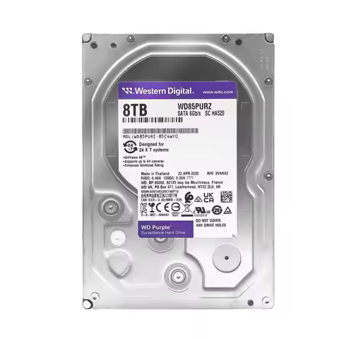 Orginal New Boxed Western Digital WD Purple HDD WD85PURZ 5400RPM 256M Cache For AI and NVR