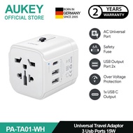 CODE P53J AUKEY Universal Travel Adapter PATA1 Type C 15W 3 In 1 EU US UK AU