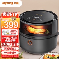 Jiuyang Joyoung Air Fryer Household Multi-Functional Intelligence 5.5LLarge-Capacity Visual Window Smart Touch Oil-Free