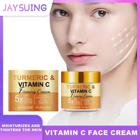 Jaysuing Turmeric Vitamin C Face Cream Smooth Out Reduce Wrinkles Moisturizing Brightening Firming S