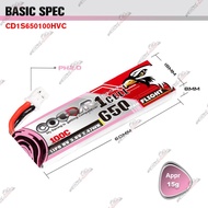CODDAR 1S 650mah HV 3.8V 100C PH2.0 Lipo Battery Mini Drone FPV Racing Quad