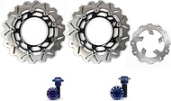 Arashi Front Rear Brake Discs Rotors w/Mounting Bolts Screws for Yamaha FZ6 Fazer 2004-2008 / FZ6 S2 2007-2008 / FZ6 Fazer S2 2007-2009 / MT03 2006-2011 Motorcycle Replacement Accessories Parts
