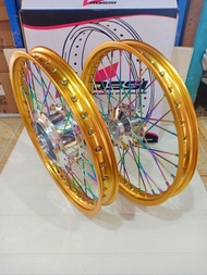 velg Jari Jari Paketan ring 17 140/160/185/215 Merk Rossi gold-Pelangi untuk motor vega zr vega r ne
