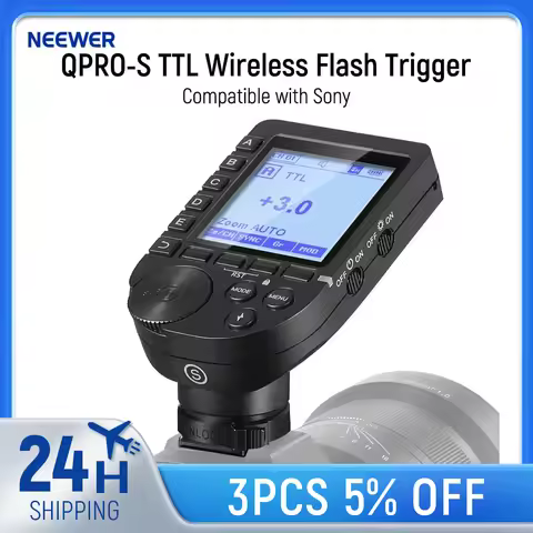 NEEWER QPRO-S TTL Wireless Flash Trigger Compatible with Sony 1/8000s HSS Large LCD Screen Slanted D