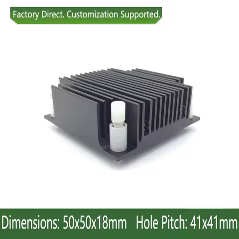 50x50x18mm Aluminum Heatsink Cooler for Chipset, 41x41mm Hole Distance, High Performance Cooling Rad