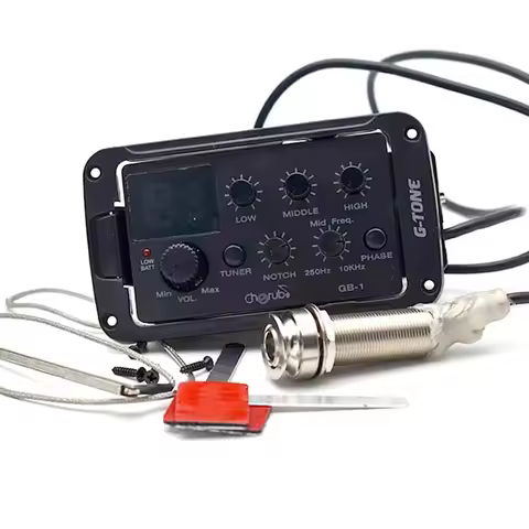 Cherub GB-1 G-Tone Series Acoustic Guitar Preamp Piezo Pickup 3-Band EQ Equalizer with Notch/Phase/M