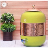 5L / 8L Pure Copper Silk Yellow Half Hammered Water Dispenser (Matka) Capacity 8000ML 5000ML